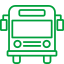 Grünes Icon eines Busses – Symbol für Transport oder Anreise